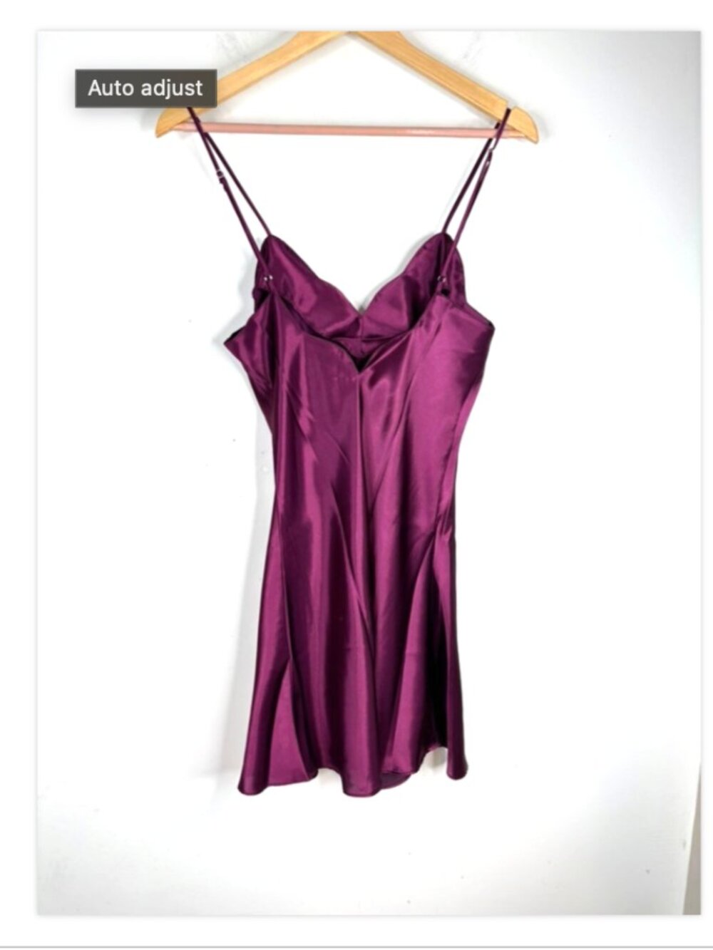 Vintage Y2k Fredericks Of Hollywood Satin Babydoll Slip Dress S Burgundy Fairy — image 4 of 8